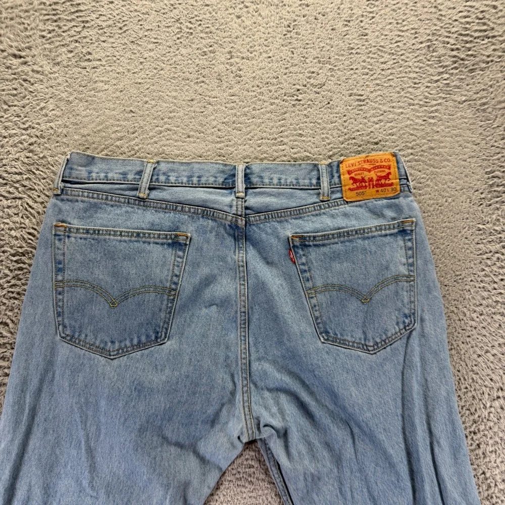 Levi's 505 Jeans Mens 40x30 Blue Cotton Denim Straight Streetwear Baggy Workwear
